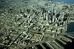 Ramps and interchanges between Bay Bridge, I-80, and the Embarcadero Freeway prior to the 1989 earthquake