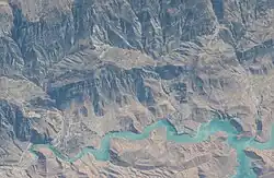 Karun-3 Lake shore, road to town Izeh, villages Miyanju and Deh Now-ye Barez, landscape in Zagros Mountains