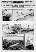 New York Tribune front page, giving details on 1906 Hong Kong typhoon
