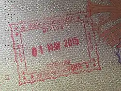 Exit stamp