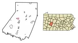 Location of Ernest in Indiana County, Pennsylvania.