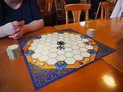 Game board with initial setup for Indigo, a modern (2012) game