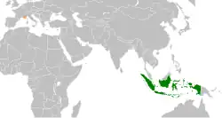 Map indicating locations of Indonesia and Monaco