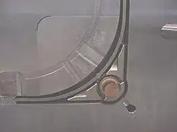 Close up of removable insert in "A" side