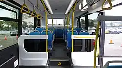 Interior of the Toyota Sora, which has 25 seatings and can carry up to 79 passengers