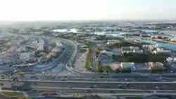 Aerial view of West Bay Lagoon