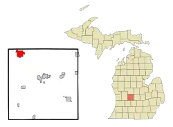 Location of Belding, Michigan