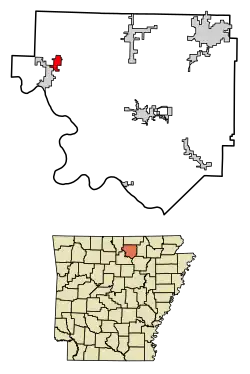 Location of Pineville in Izard County, Arkansas