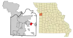 Location of Grain Valley, Missouri