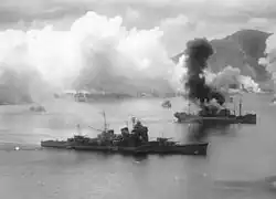 Aircraft of the USAAF attack Japanese ships, 2 November 1943
