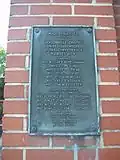 Plaque dedication of the wall donated by the United Daughters of the Confederacy.