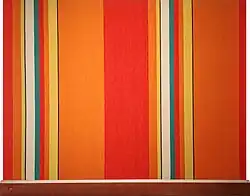 Toile de bâche à rayures et règle, 1964