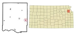 Location within Jefferson County and Kansas