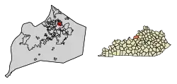 Location of Westwood in Jefferson County, Kentucky