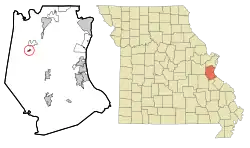 Location of Cedar Hill Lakes, Missouri