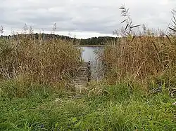 A view of the lake by the village
