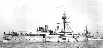 The Chinese cruiser Jingyuan (經遠), of the Imperial Chinese Navy.