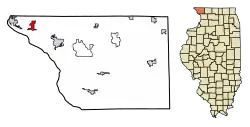Location of Menominee in Jo Daviess County, Illinois