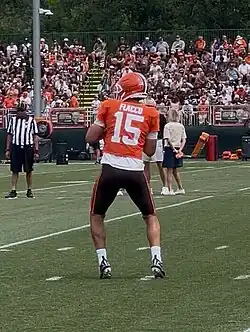 Joe Flacco at Cleveland Browns training camp in August 2025