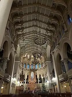 Interior and altar of the church in 2024