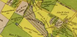 1900 map of Johnson's Hill and the surrounding area. The Gray property, Jefferson School, Odd Fellow's Lodge, and Mount Zion Baptist Church are visible