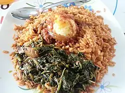 Image 8Jollof rice with vegetables and a boiled egg (from Malian cuisine)