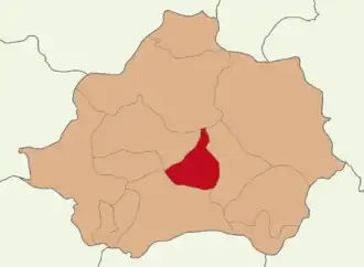 Map showing Çavdarhisar District in Kütahya Province