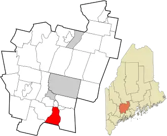 Location in Kennebec County and the state of Maine.