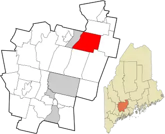 Location in Kennebec County and the state of Maine.