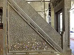 Detail of the carved stone minbar