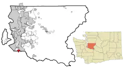 Location of Pacific, Washington within King County