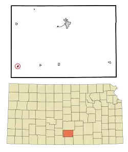 Location within Kingman County and Kansas