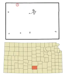 Location within Kingman County and Kansas