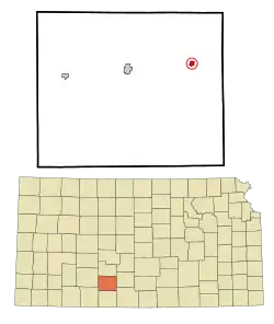 Location within Kiowa County and Kansas