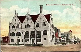 Postcard showing Knife and Fork Inn, circa 1915