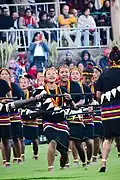 Konyak Naga women performing an ethnic dance