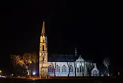 Invention and Exaltation of the Holy Cross church at night