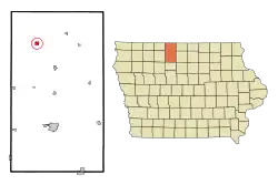 Location of Swea City, Iowa