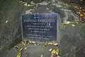 Plaque on the rock commemorating Ksawery Krasicki