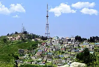 Panorama of Kurseong with TV tower in the background