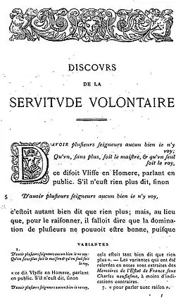 Discours de la servitude volontaire