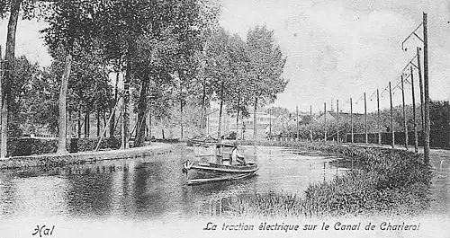 Trolley boat on the Brussels–Charleroi Canal