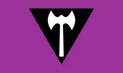 Labrys lesbian flag created in 1999 by Sean Campbell