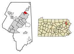 Location of Mayfield in Lackawanna County, Pennsylvania.