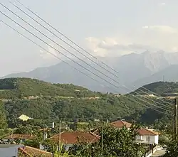 A view of Lagorrachi with Mount Olympus in the background
