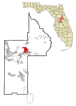 Location in Lake County and the state of Florida