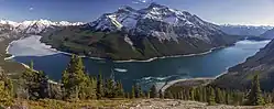 Lake Minnewanka with Mount Inglismaldie (right) and Mount Girouard (left)