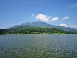 A view from Lake Reisenji. Mt. Reisenji (right), Mt. Iizuna (left).