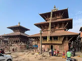 Bhimsen Temple (right), and Vishwanath Temple (left)