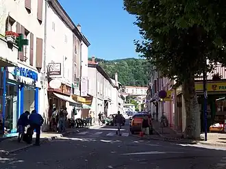 The shopping area in Lamastre